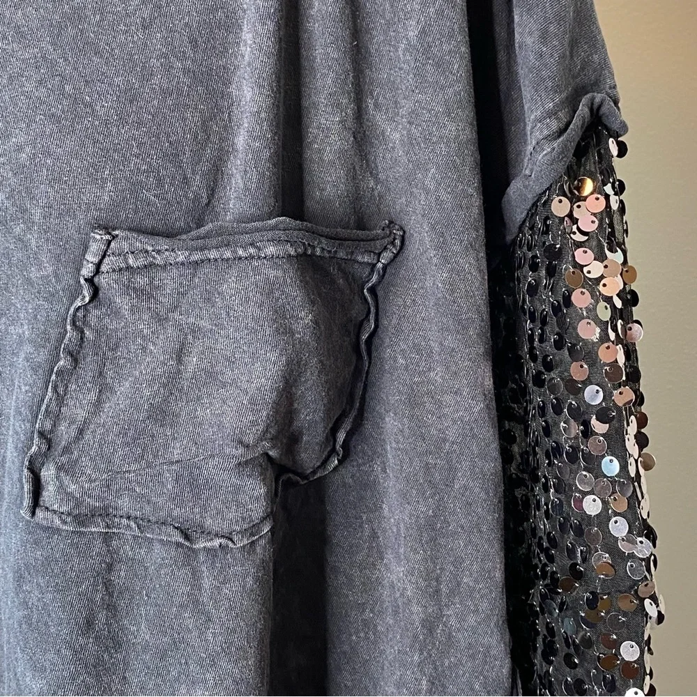 Free People Sequin Sleeve Celine Tee